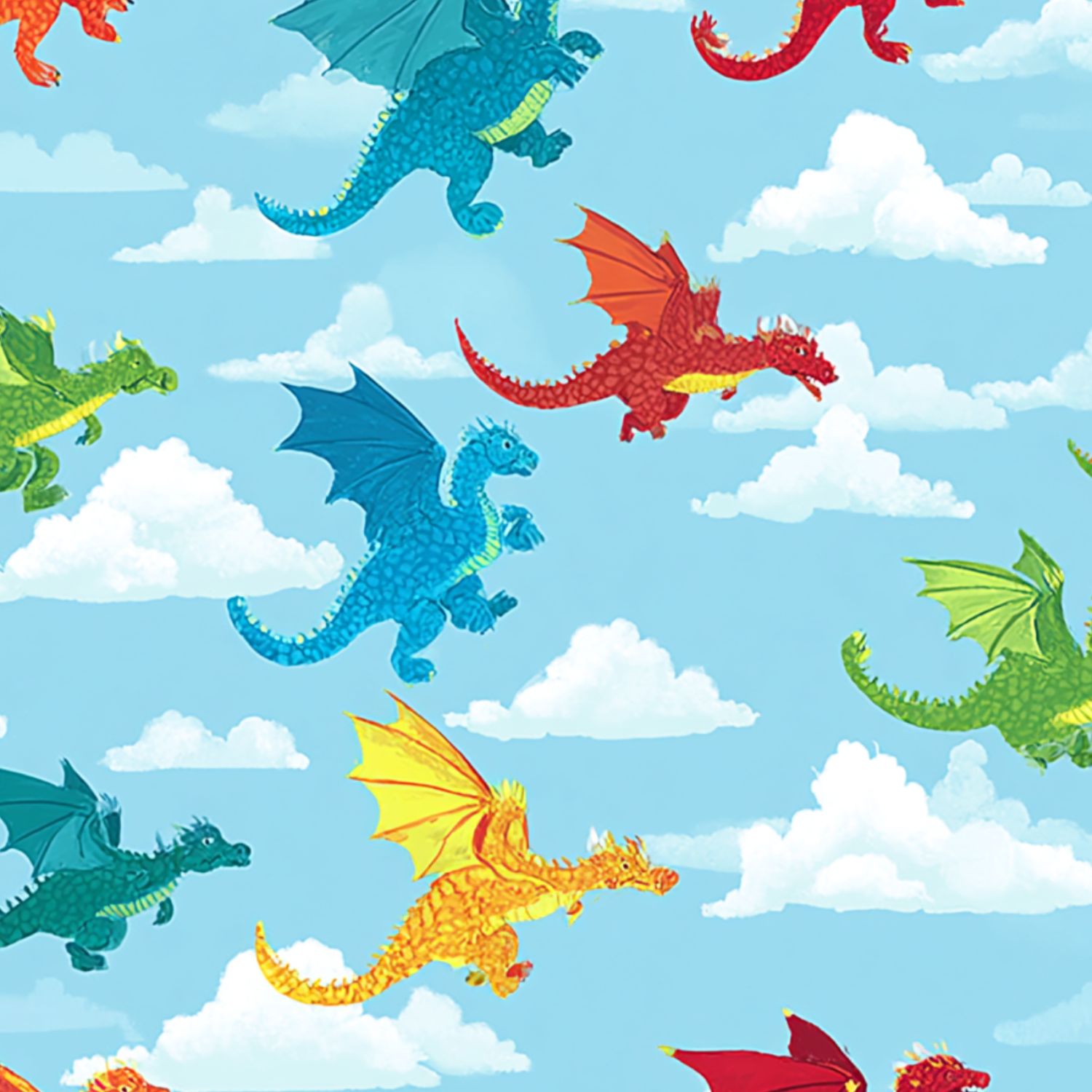 Dragon Peel and Stick Wallpaper 17.7in x 9.8ft Dragons Seamless ...