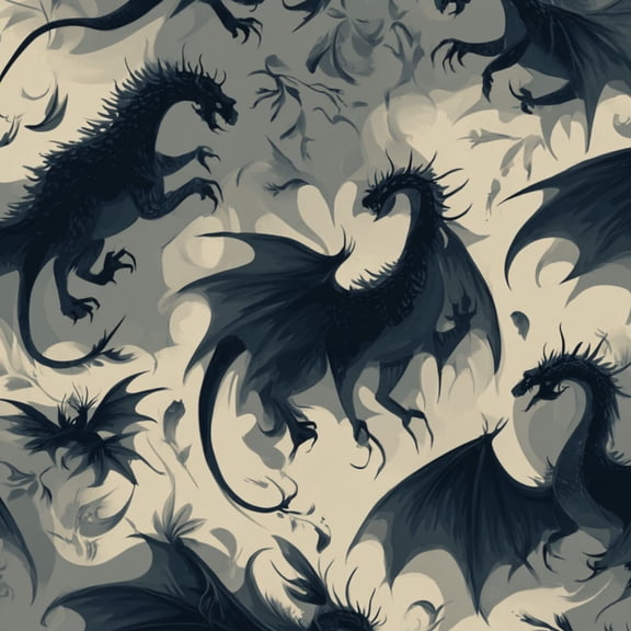 Dragon Peel and Stick Wallpaper 23.6in x 9.8ft Dragon Whimsical Cool Black Dragon Black Contact Paper Vinyl Waterproof Self Adhesive Wall Paper for Bedroom Shelf Cabinet Renter Friendly