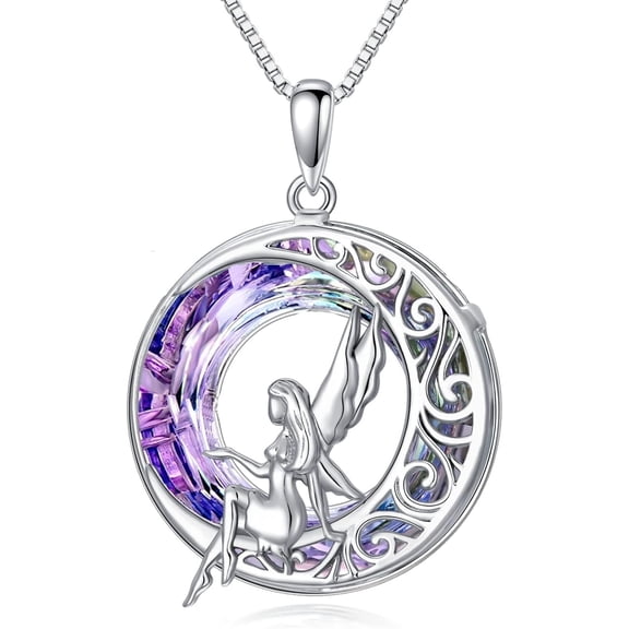 Dragon/Phoenix/Mermaid/Crow/Fairy/Whale/Snake/Phoenix/Cat/Elephant/Fox Necklaces 925 Sterling Silver Cute Animal Heart Pendant Jewelry for Women Birthday Gifts