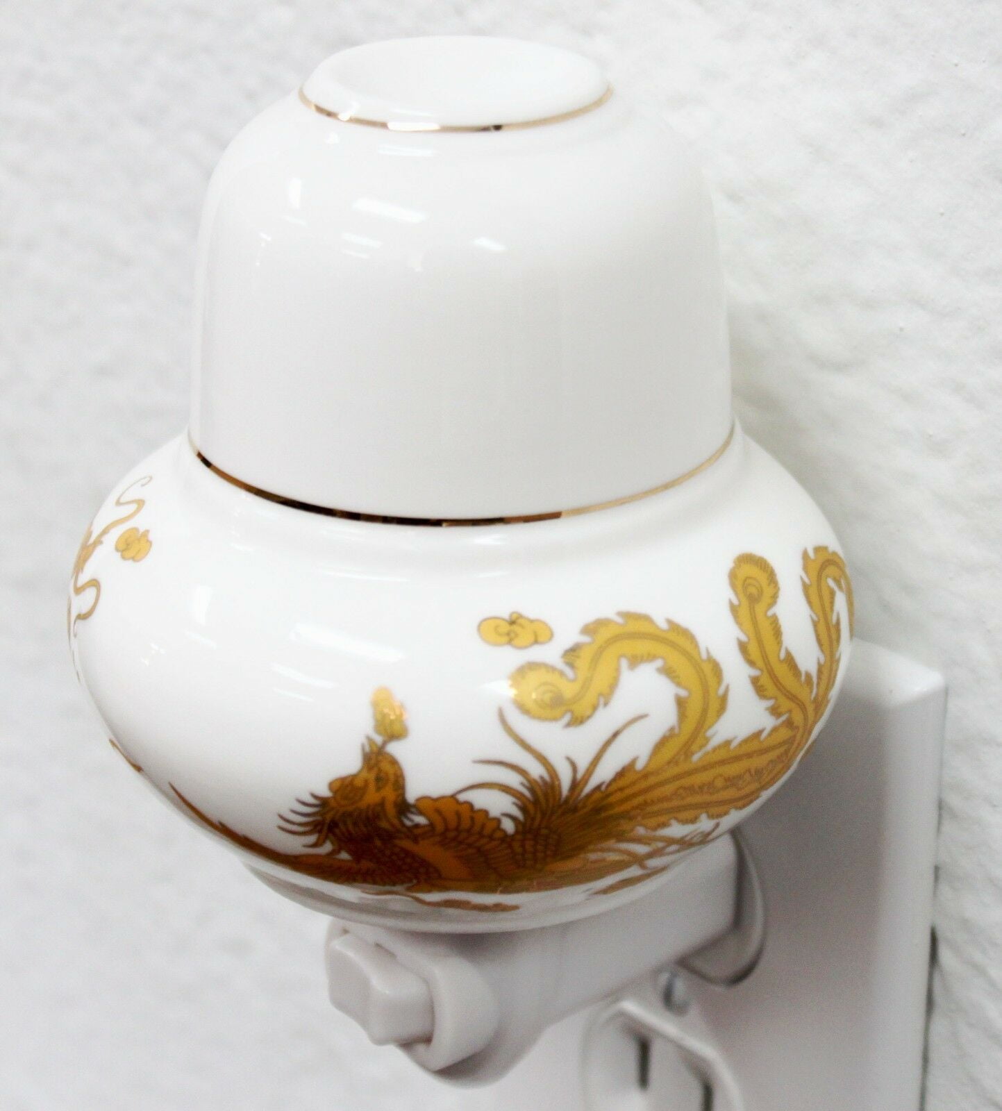 Dragon Phoenix Porcelain Night Light Lamp Candle Aromatherapy Oil Warmer Burner COD01
