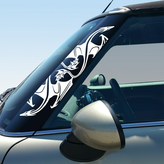 Dragon Pillar Vinyl Decals for 2nd Gen MINI Cooper R55 R56 R57 - Set of 2 - Choose Color - [WHITE]