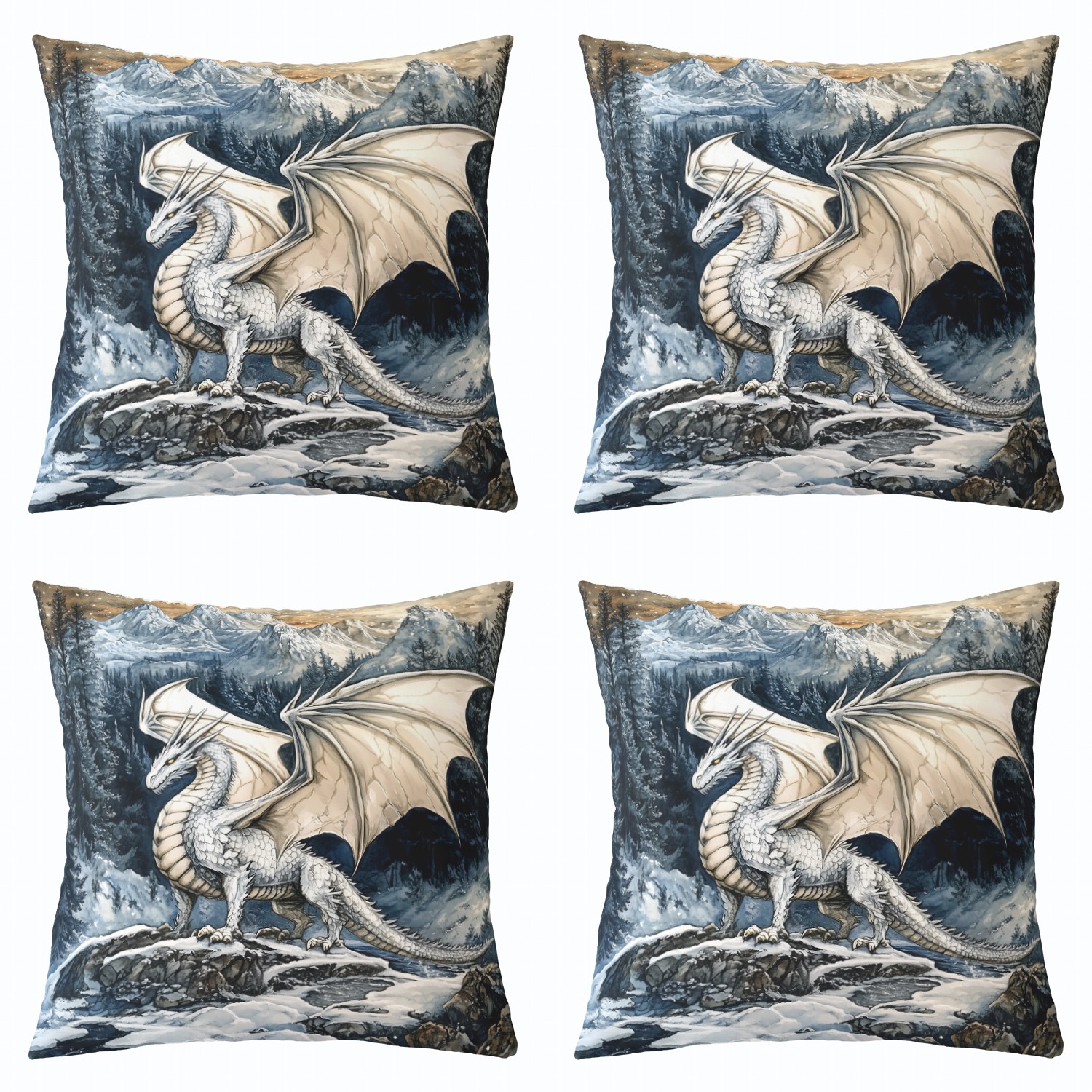 LARGE SQUARE CUSHION DRAGON MOTHER