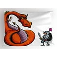 thumbnail image 1 of Dragon Pillow Sham Cartoon of A Knight Facing A Fierce Fire Spitting Character Medieval Humor Sketch, Decorative Standard King Size Printed Pillowcase, 36 X 20 Inches, Multicolor, by Ambesonne, 1 of 2