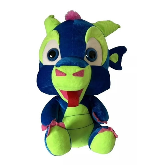 Dragon Plush 15" Carnival Style Foam Pellets Stuffed Animal New Rare Blue Green