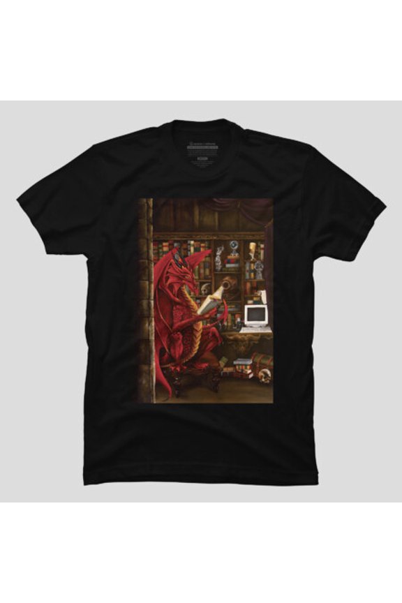 Dragon Podcast Library Funny Fantasy Graphic T-shirt M2983449, Up to Size 5XL
