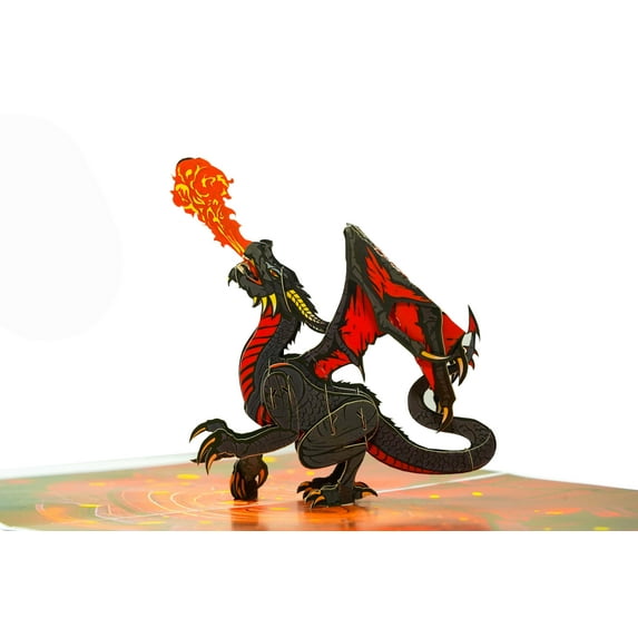 Dragon Pop Up Card - 3D Popup Cards , 3D Cards Pop Up Birthday Cards for Father , Boy , Girl , Son, Daughter ,Kids Mom Dad Husband Wife , Pop Up Greeting Cards , Funny 3D Fathers Day Card