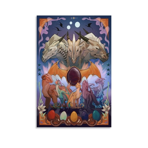 Dragon Poster Wings Of Fire Wall Art Poster Scroll Canvas Painting Picture Living Room Decor Home 24x36inch(60x90cm)