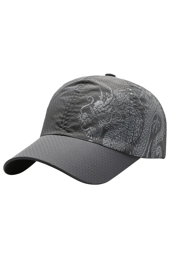 Dragon Print Baseball Cap for Women Chinese Style Sun Hat Quick Drying Outdoor Cap Unisex Casual Peaked Hat Ethnic Fashion Headwear