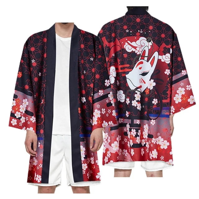 Cardydony Japanese Style Dragon Playing In The Water Flaxen Collar Cardigan Shirt main image 0