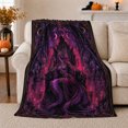 thumbnail image 1 of Dragon Queen on Purple Throne with Moon, Gothic Fantasy Style for Mythic Art Lovers, Royal Creature Scene and Birthday Gift, Soft Flannel Blanket for Studio, Home Decor, 1 of 9