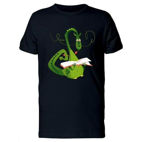 Dragon Reading A Book T-Shirt Men -Image by Shutterstock, Male Large