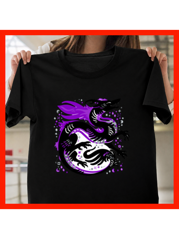 Dragon Reborn Asexual Pride Dragon Fantasy Monster Flag Unisex T-Shirt, S-3XL