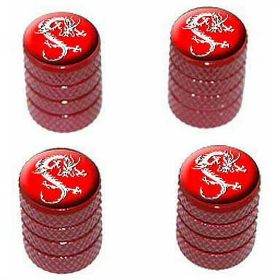 Dragon Red Tire Rim Wheel Aluminum Valve Stem Caps, Multiple Colors