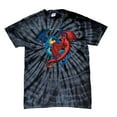 thumbnail image 1 of Dragon Red and Blue Dragons Fighting Fantasy Mythical Mother Draco Fire Breathing Serpent -blacktiedye-XL, 1 of 4