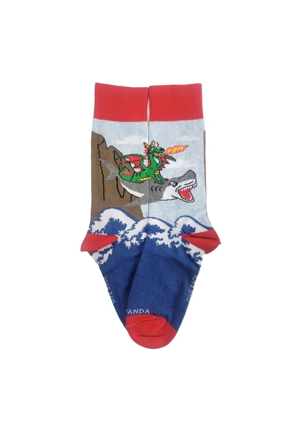 Dragon Riding a Shark Socks from the Sock Panda Size: Adult Small