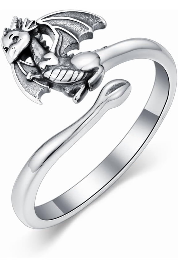 Dragon Ring 925 Sterling Silver Dragon Open Rings Cute Jewelry Gifts for Women Men