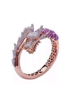Dragon Ring Devil Tail Arrows Enamel Crystal Rings Gothic Dragon Jewelry Gift
