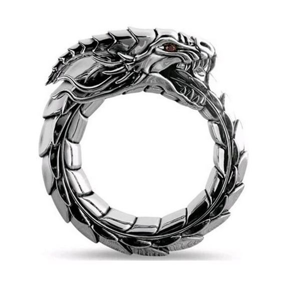 Dragon Ring for Men or Women Stainless Steel Gothic Biker Punk Ginger Lyne Collection