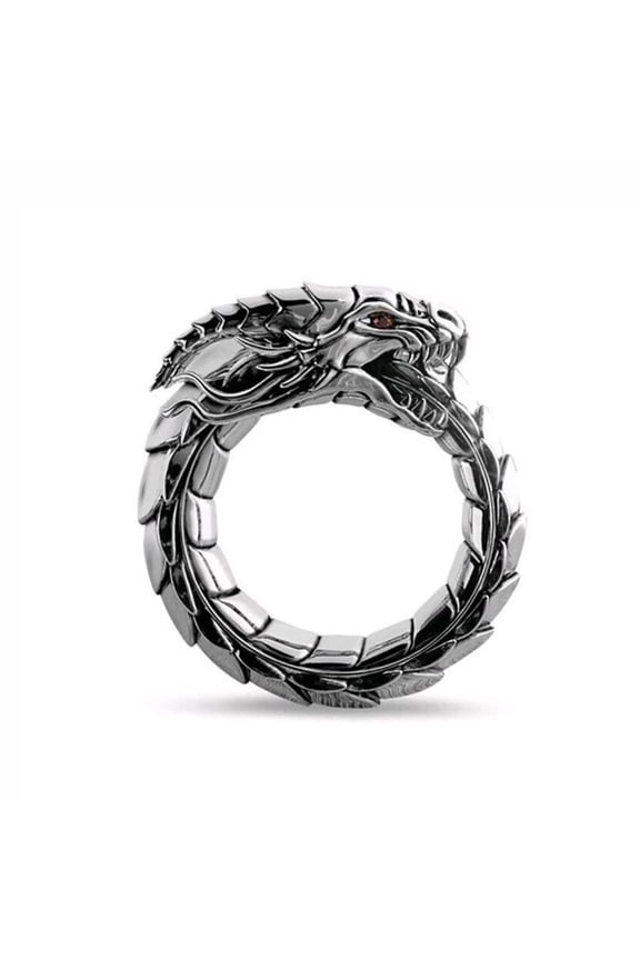 Dragon Ring for Men or Women Stainless Steel Gothic Biker Punk Ginger Lyne Collection