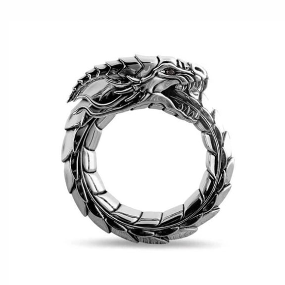 Dragon Ring for Men or Women  Stainless Steel Gothic Biker Punk Ginger Lyne Collection