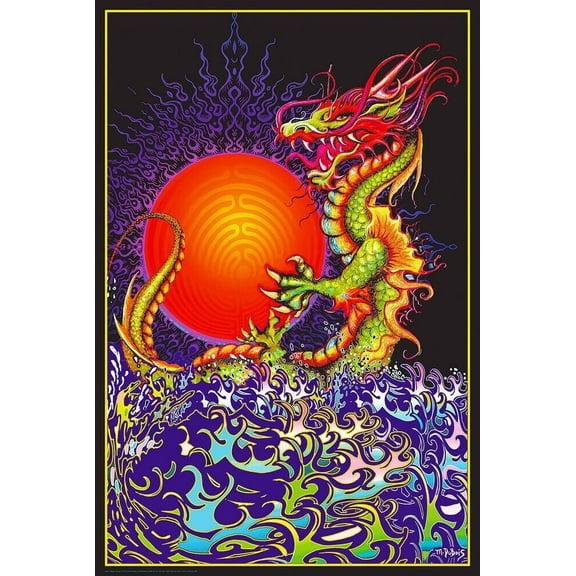 Studio B Dragon Rising Non-Flocked Blacklight Poster 24" x 36"