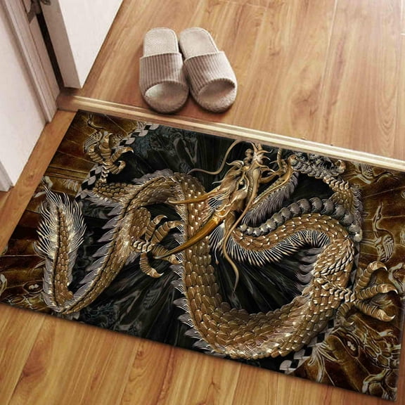 Dragon Rugs, Dragon Pattern Rugs, Japanese Rug, Modern Rugs, Entry Rug, Hallway Rug, Gift For Him, Housewarming Gift, Dining Room Rug, 2.6'x6.5' - 80x200 cm