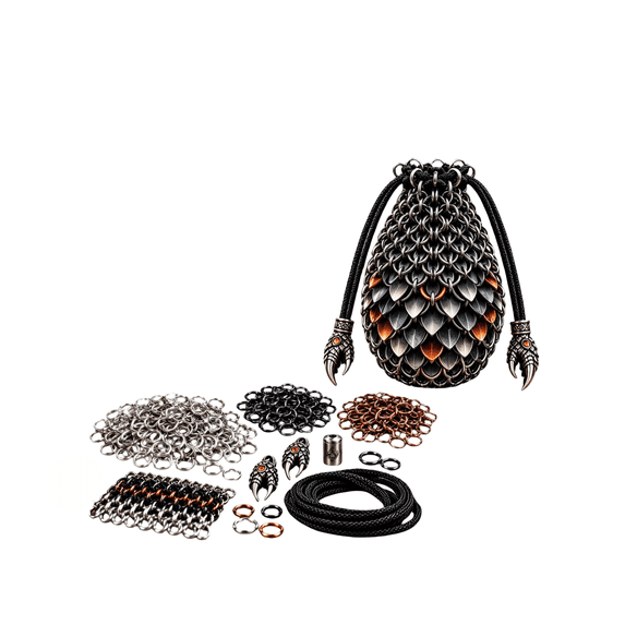 Color For Rings Dragon Scale DIY Kit with Metal Rings and Cord, Handmade Craft Material ...