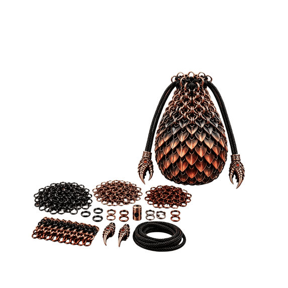 Color For Rings Dragon Scale DIY Kit with Metal Rings and Cord, Handmade Craft Material ...