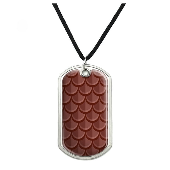 Dragon Scales Pattern Military Dog Tag Pendant Necklace with Cord