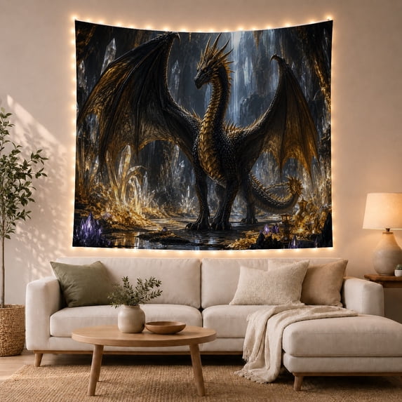 Dragon Scales Prominent with Accents Neck Chest Underbelly, Spooky Gothic for Gothic Decor Fans, Dark Art Decor, Halloween Gift, Tapestry Wall Hanging for Bedroom and Dorm