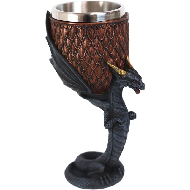 Dragon Scales With Servant Winged Stem Base Drinking Wine Goblet