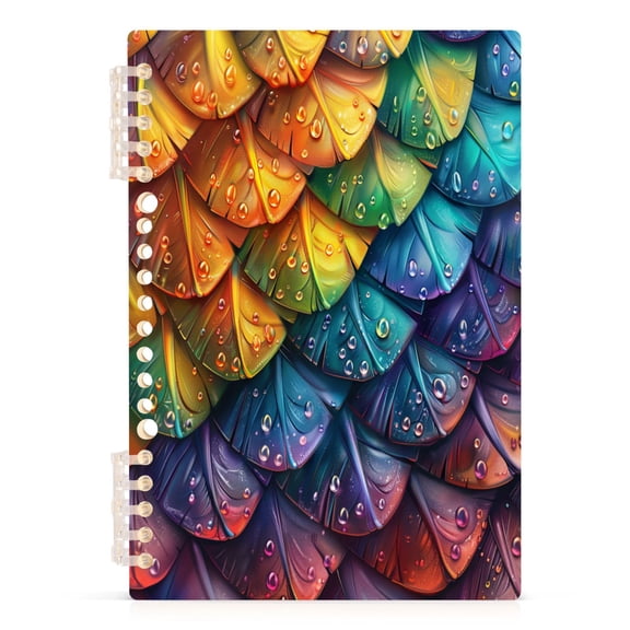Dragon Scales and Water Droplets Notebooks 1-subject Journal 60 Sheets A5 College Ruled Paper Detachable Ring 8.3"x5.7"