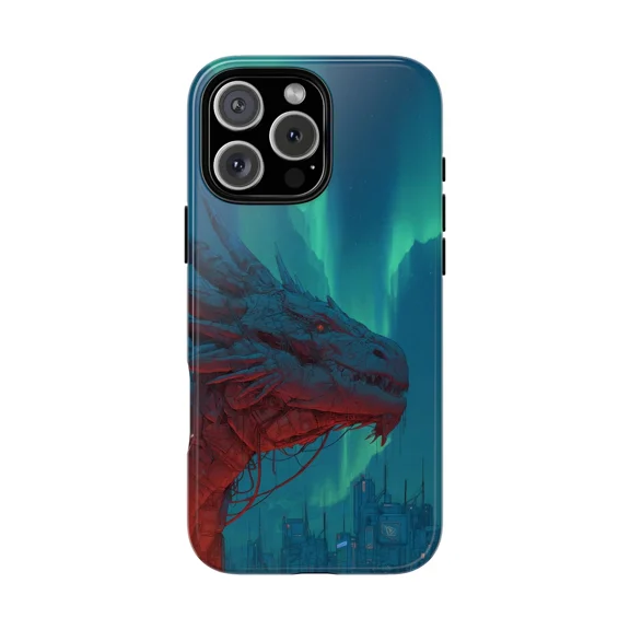 Dragon Sci Fi Futuristic City Scene Case for iPhone 11-17 Pro Max