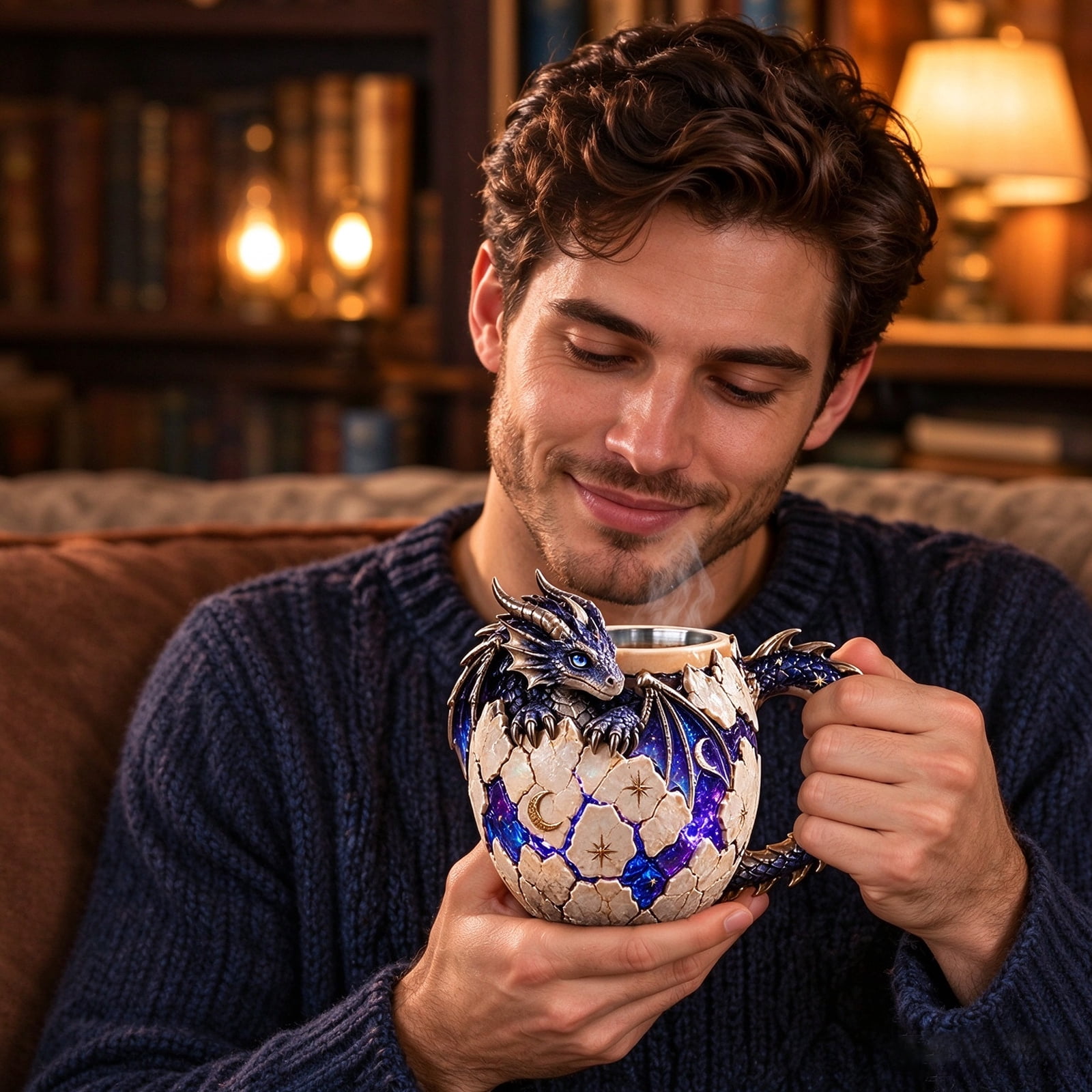 Dragon Shape Ceramic Mug, Fantasy Style Coffee Cup with Handle, Unique ...