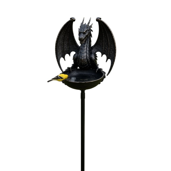 Dragon Shaped Bird Feeder Ground Stake, Resin Garden Bird Bath Stake for Outdoor Yard Lawn Decor*1 Pcs