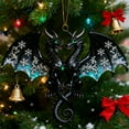 thumbnail image 1 of Dragon-Shaped Christmas Ornament - 3D Glitter-Accented Festive Hanging Pendant, Durable Plastic Decor, Perfect for Christmas Tree Trimming, Home Door, Wall & Holiday Wreath Decorations, 3.15in, B, 1 of 8