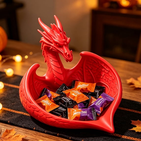 Dragon Shaped Decorative Tray 3D Printed Gothic Desktop Jewelry Storage Organizer Gothic Home Decor Catchall Key Holder Tray for Rings Earrings Entryway