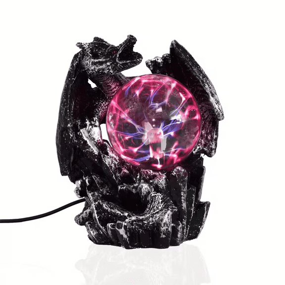 Dragon-Shaped Plasma Ball Lamp, Glowing Crystal Lightning Magic Ball Decorative Ornament, Unique Desktop Decor and Gift for Halloween, Christmas and Valentine's Day