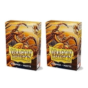 Dragon Shield Bundle 2 Packs of 60 Count Japanese Size Mini Matte Card Sleeves - Matte Orange