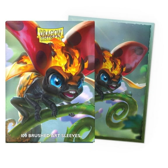 Dragon Shield Sleeves - Limited Edition Brushed Art: Spirit Animals Burnbug 100CT Card Sleeves - Textured Back - Compatible with Magic The Gathering, Pokmon, and Yugioh TCG & LCG - Top Loader