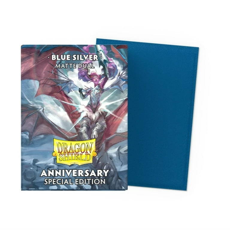 Dragon Shield Sleeves - Special Edition Matte Dual: Anniversary - Blue/Silver 100CT Card Sleeves - Textured Back - Compatible with Magic The Gathering, Pokémon, and Yugioh TCG & LCG - Top Loader Dragon Shield Sleeves - Special Edition Matte Dual: Anniversary - Blue/Silver 100CT Card Sleeves - Textured Back - Compatible with Magic The Gathering, Pokémon, and Yugioh TCG & LCG - Top Loader