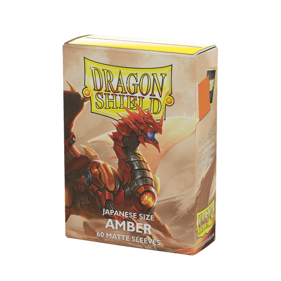 Dragon Shield, Japanese size TCG card sleeves, 60ct. Matte Sleeves - Amber