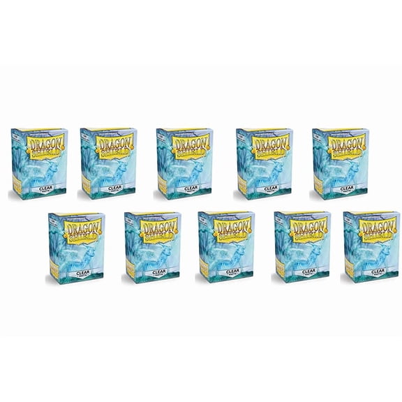 Dragon Shield Matte Clear Standard Size Card Sleeves Display Box [10 packs]