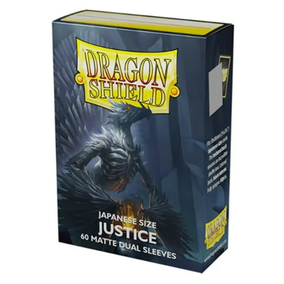 Dragon Shield Dual Sleeves - Matte Justice (Silver) 60 CT - Japanese Size Card Sleeves - Smooth & Tough - Compatible with Yu-Gi-Oh!, Cardfight Vanguard & More MTG TCG OCG & Hockey Cards