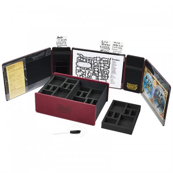 Dragon Shield RPG: Game Master Companion: Blood Red – Compatible with Official DND Spell Cards - 6 Foam Trays with Room for a Total of Over 40 Miniatures of Various Sizes