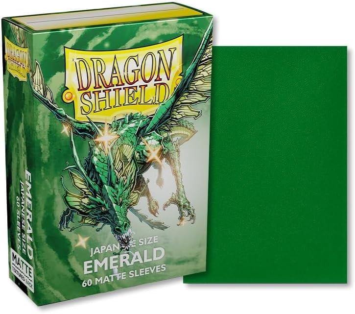 Dragon Shield  Sleeves: Dragon Shield Matte Japanese Emerald 60 CT -  Japanese Size Card Sleeves - Yu-Gi-Oh! Card Sleeves Smooth & Tough -  Compatible with Yu-Gi-Oh! - Walmart.com