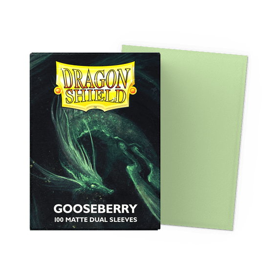 Dragon Shield, Standard size TCG card sleeves, 100ct. Matte Dual Sleeves - Gooseberry