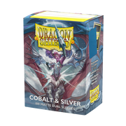 Dragon Shield, Standard Size TCG card sleeves, 100ct. Matte Dual Metallic Sleeves - Cobalt & Silver