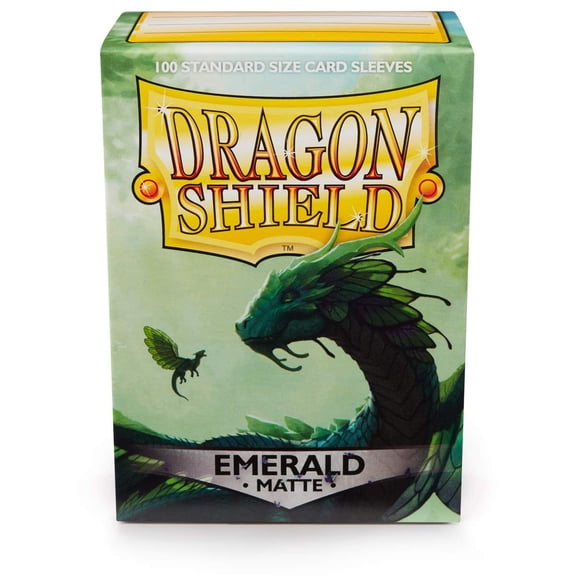 Dragon Shield, Standard size TCG card sleeves, 100ct. Matte Sparkles Sleeves - Emerald color