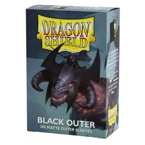 Dragon Shield Outer Sleeves - Matte Black 100 CT - Card Sleeves - Smooth & Tough - Compatible with Pokmon, Magic The Gathering Cards & Digimon MTG TCG OCG & Hockey Cards